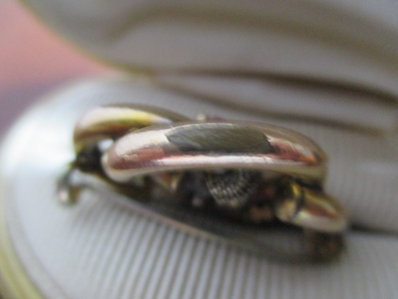 Victorian Rolled Gold & Ruby Love Knot Pin Brooch Gem