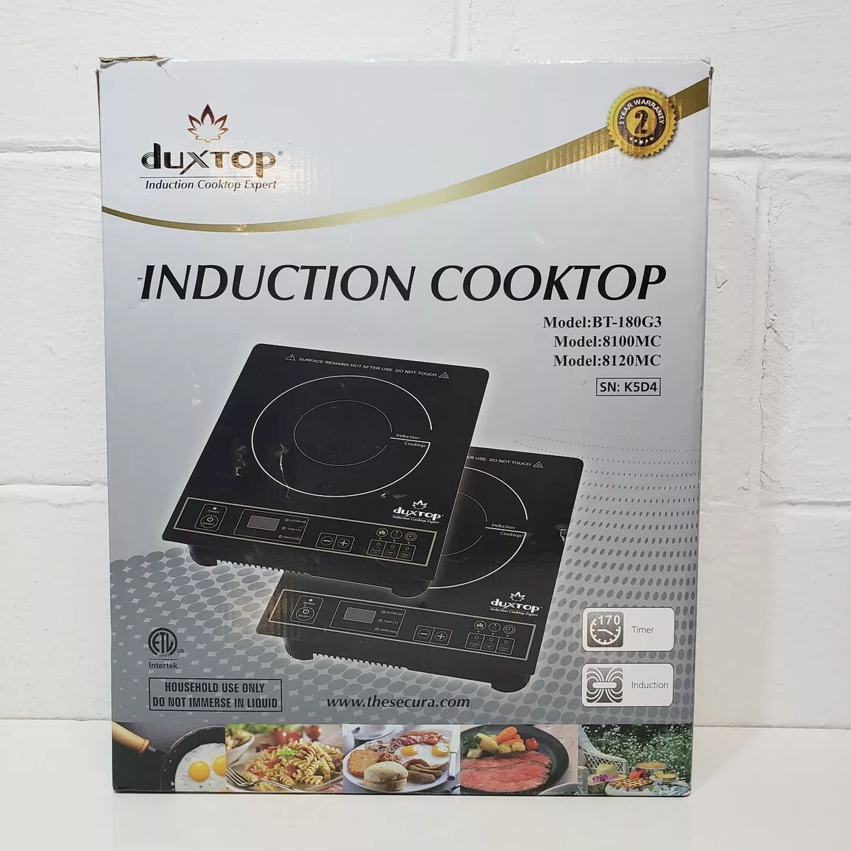 Duxtop 1800W Portable Induction Cooktop Countertop Burner, Black BT-180G3  Tested