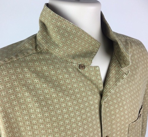 Boca Classics Mens XL Hawaiian Camp Shirt Button Front SS 100% Silk Floral Tan - Picture 5 of 6