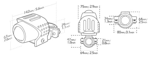 KiWAV Magazi Motorrad Roller rund Fischauge Schwarz Nebelscheinwerfer - Bild 9 von 9