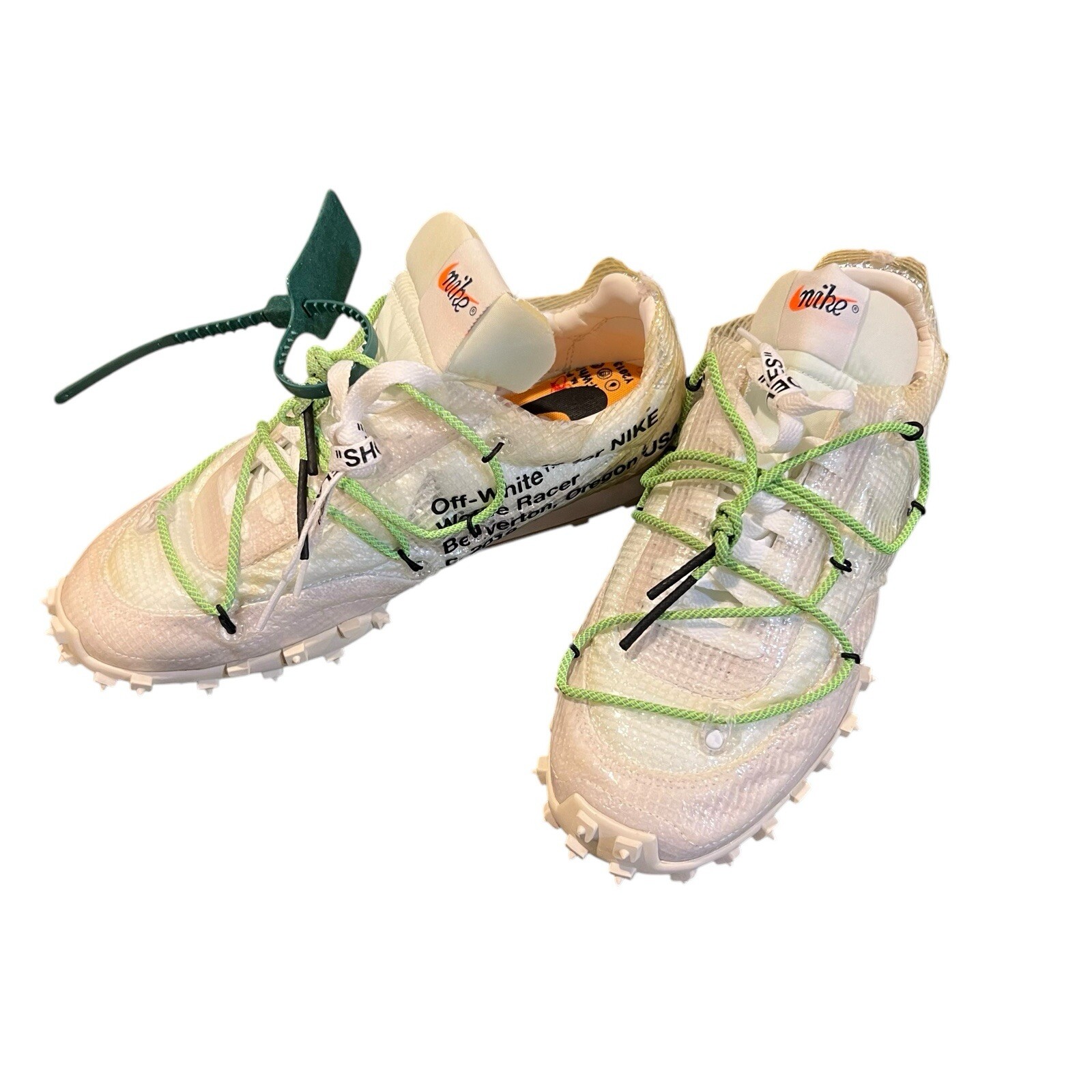 OFF WHITE X NIKE Taglia 7 5 Nike Off White x Waffle Racer verde elettrico