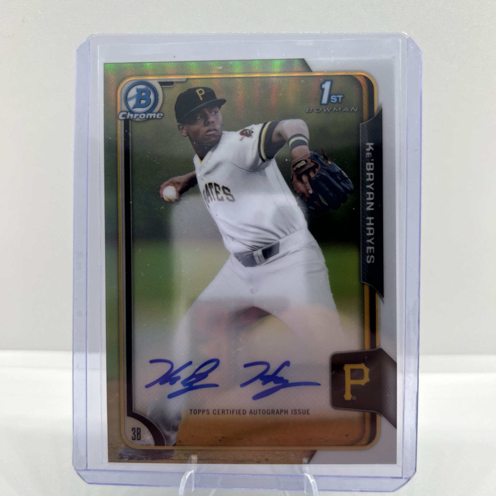 2015 BOWMAN CHROME DRAFT FIRST BOWMAN KE’BRYAN HAYES REFRACTOR AUTO BCA-KNA