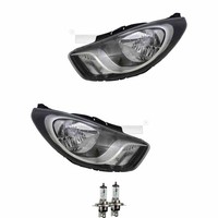 Scheinwerfer Set Rechts & Links Schwarz H4 FüR Hyundai I10 PA Inkl. Osram Lampen