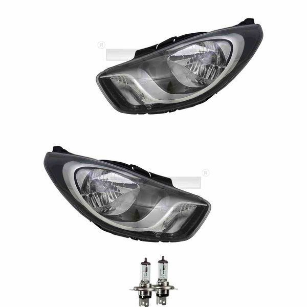 Scheinwerfer Set Rechts & Links Schwarz H4 FüR Hyundai I10 PA Inkl. Osram Lampen-image