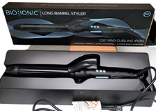 Bio Ionic Long Barrel Styler 1.25" Pro Curling Iron Black OB New