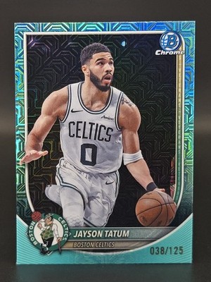2025-26 Topps Bowman Chrome Jayson Tatum /125 Aqua Mojo #BCV-56 Boston Celtics