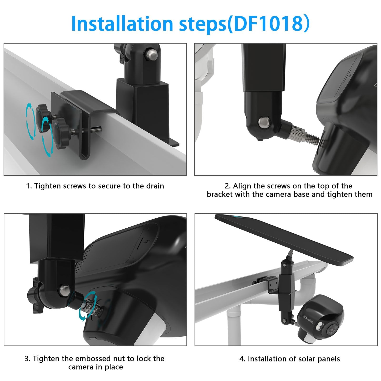 Reolink in 1 Camera Gutter Mount for Argus 4 Pro 4K Solar Security Cameras ... 8