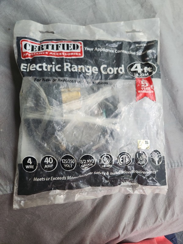 Petra 4-Wire Eyelet 40-Amp Range Cord - 4ft (90-2060)