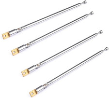 4 Pcs AM FM Radio Universal Antenna,37Cm 14.6" Length 4-Sections Stainless Steel