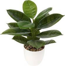 Hollyone 45CM Artificial Plants Rubber Plant Ficus Elastica Faux Plants Indoor 
