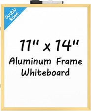 Small Dry Erase Board, Gold Aluminum Frame, 11" x 14" Double-Sided Whiteboard fo