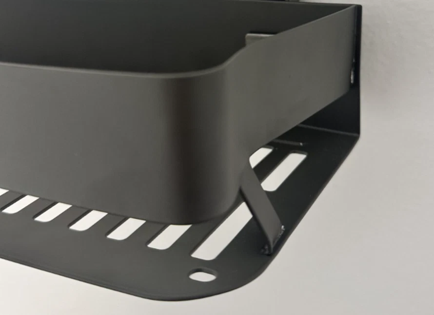 Estante de ducha montado en la pared LTENG estante de succión negro - curva de esquina menor Foto 2 de 4