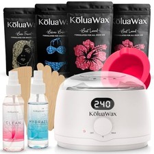 Hard Wax Hair Removal Kit Warmer Beads Applicators Face Body Bikini Men Women