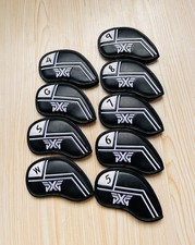 Golf Club Iron Head Cover 9-Piece Set PXG Leather Black and White Magnetic-