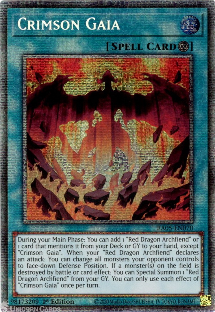RA05-EN070 Crimson Gaia : Starlight Rare 1st Edition Mint YuGiOh Card