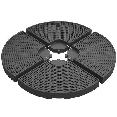 4-tlg. Sonnenschirmgewicht Schirmgewicht für Ampelschirm, HDPE, Schwarz