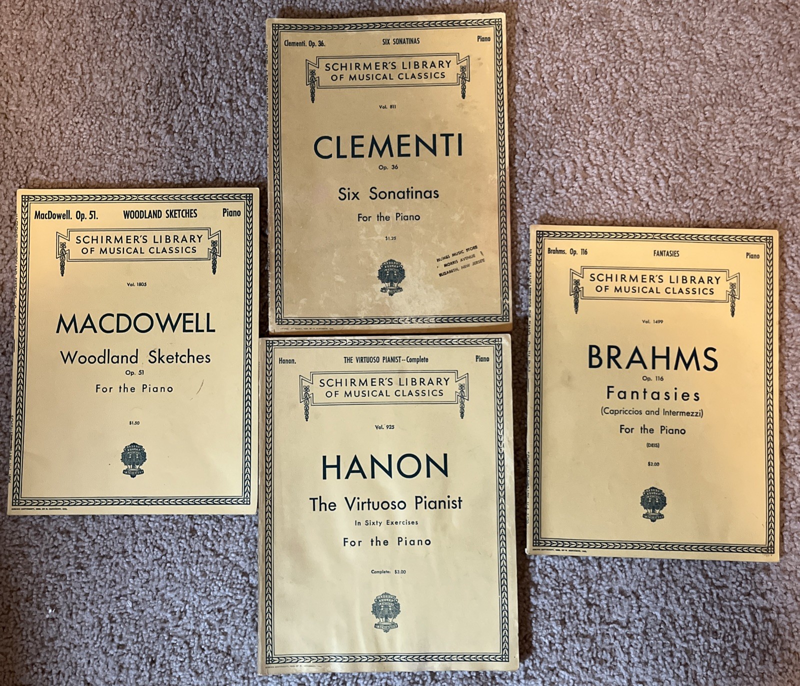 Schirmer’s Library Of Musical Classics ~ Lot of 4 Sheet Music Books for Piano