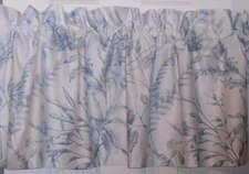 RALPH LAUREN CUSTOM GENEVIEVE FLORAL FABRIC VALANCE 74" x 17"  BLUE