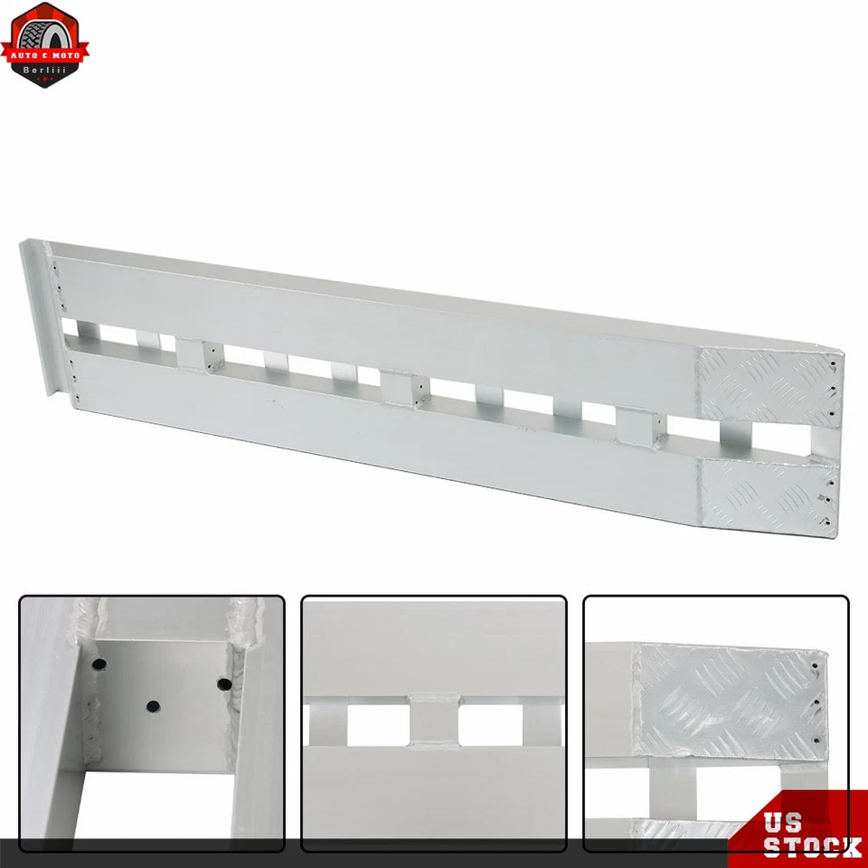60/72/80/84''Aluminum Ramps Truck Car Auto Trailer Ramps Hook end 6000Lb&6500Lbs Foto 2 de 4