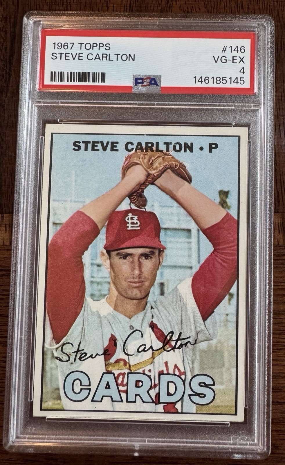 1967 Topps - Steve Carlton #146, Cardinals, Phillies, PSA 4