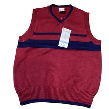Gymboree Red Navy Striped V Neck Sweater Vest Toddler Boy Size 3T 100 Cotton