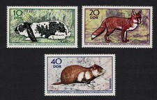 Fox Rabbit Intl Fur Auction 3v GDR 1970 MNH SG#E1262=-E1265 MI#1541=1544