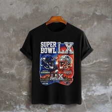 2026 Patriots vs Seahawks Super Bowl LX T-Shirt New England vs Seattle Football