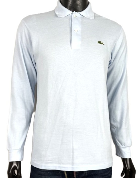 Lacoste Polo Hombre Talla 3 Talla S Celeste Algodón Manga Larga Cocodrilo