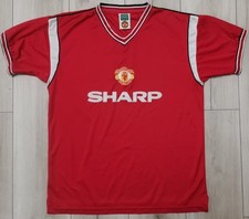 MANCHESTER UNITED 1984-1986 HOME FOOTBALL SHIRT JERSEY ADIDAS SHARP, size L