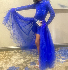 Girls Blue Sequin pageant fun fashion. Size 6X.