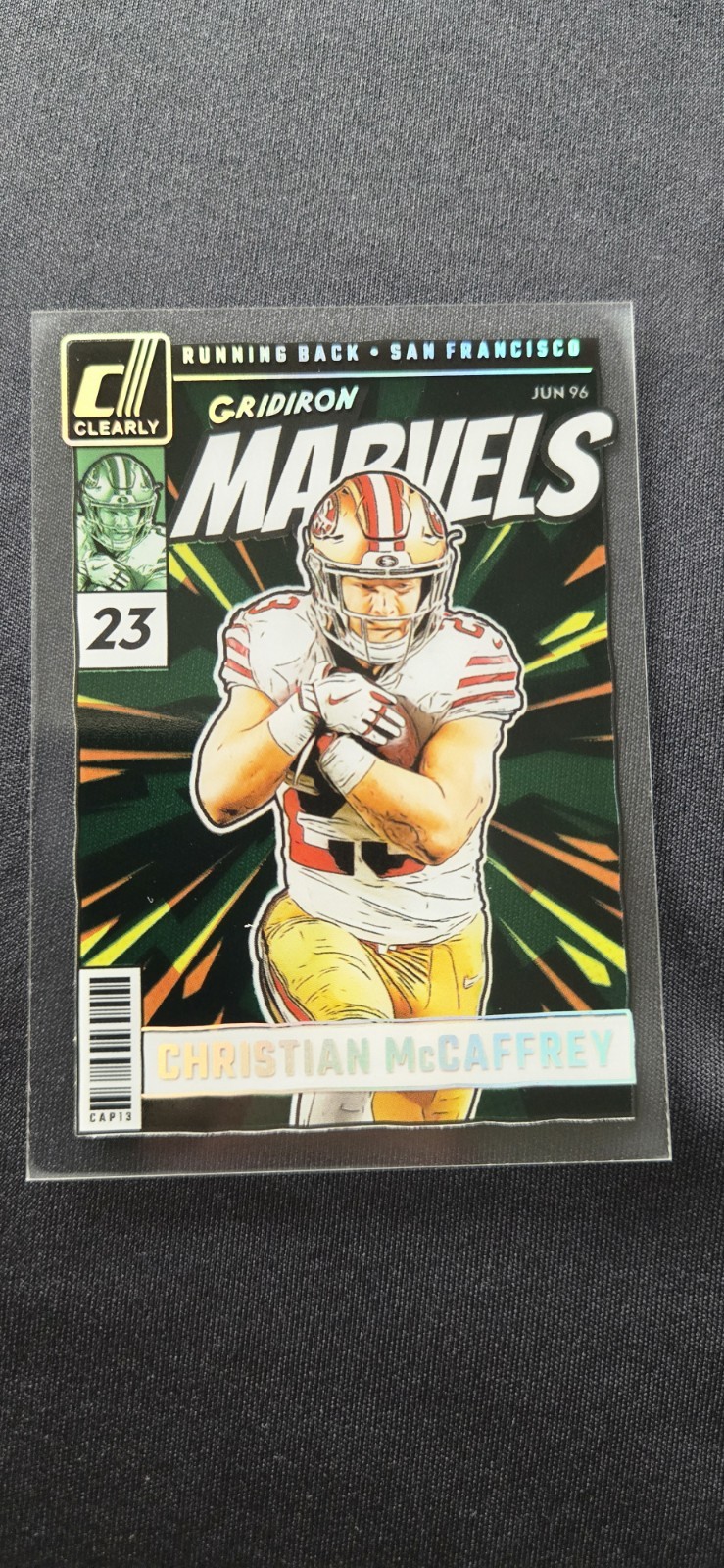 2024 Clearly Donruss CHRISTIAN MCCAFFREY Gridiron Marvels SSP Card #2
