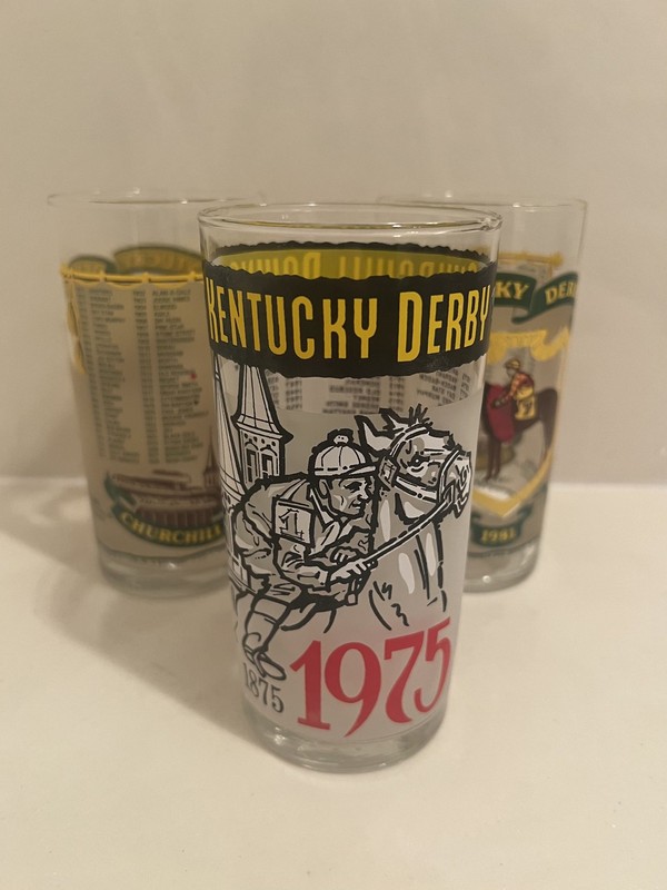 1975-81 Kentucky Derby glasses Lot of 3