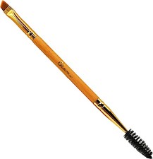 Blazonn 2in1 Bamboo Eyebrow Brush, Spoolie and Angled Brush, Vegan, Cruelty-Free