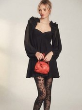 🆕 Anthropologie BHLDN Brigitta Long-Sleeve Sweetheart Dress Sz M Dark Romantic
