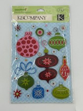 K Company Grand Adhesions Holiday Ornament Dimensional Stickers 24pc Christmas