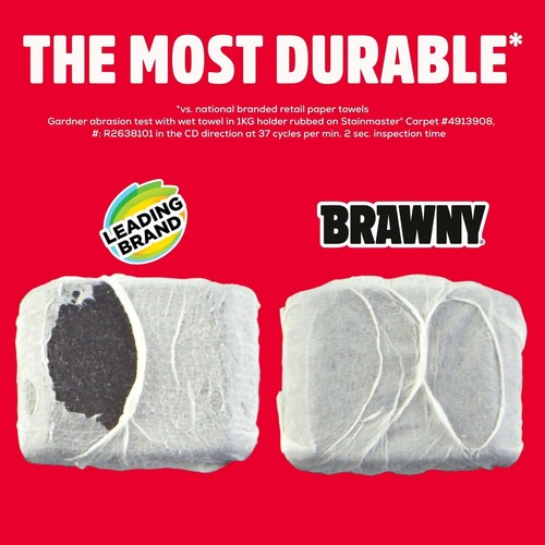 Brawny Tear-A-Square 3-Ply Paper Towels, 6 Double Rolls = 12 Regular Rolls, S... - Picture 3 of 9
