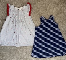 Cat Jack Lot of 2 Girls 3T Dresses Lined Blue Red Stars 4th of July Patriotic