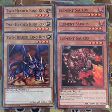 3 x SS03-ENA02 Zweiköpfiger König Rex & A14 Element Saurus 1. Auflage Mint YuGiOh