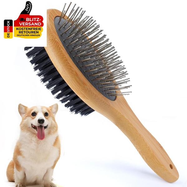 HundebüRste KatzenbüRste,Hundeburste Langhaar Kurzhaar DoppelbüRste Weiche BüRst-image