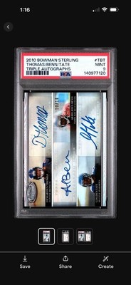 2010 Demaryius Thomas Triple RC AUTO /10 made Bowman Sterling Refractor