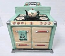 Vandor Oven Stove 1995 Pelzman Vintage Cookie Jar Kitsch Cute Decor Cottage Core