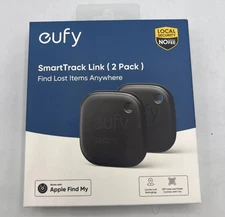eufy Security SmartTrack Link, 2-Pack, iOS Only, E87B0011-4, Black, New