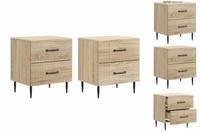 Nachttisch 2Er Set Nachtschrank Sonoma-Eiche 43X34,5X47,5 Cm Holzwerkstoff