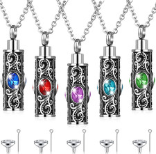 Urn Necklaces for Ashes 5 Piece Cremation Jewelry Set