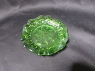 Vintage Green Depression Glass Ashtray Moon & Stars Pattern 4"