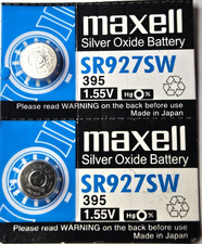 395 MAXELL 2PK 1.55V SILVER OXIDE GREAT EXP 10/35 SR927SW 399 FREE SHIPPING