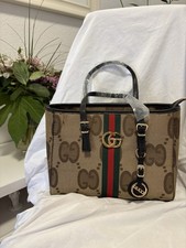 Gucci GG Canvas Tote Bag beige Webstreifen Le...