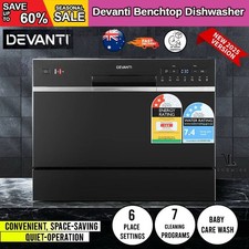 Devanti 6 Place Settings Benchtop Dishwasher Black