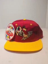 1993 Logo 7 Looney Tunes Taz Washington Redskins NFL Adult Size Snapback Cap Hat