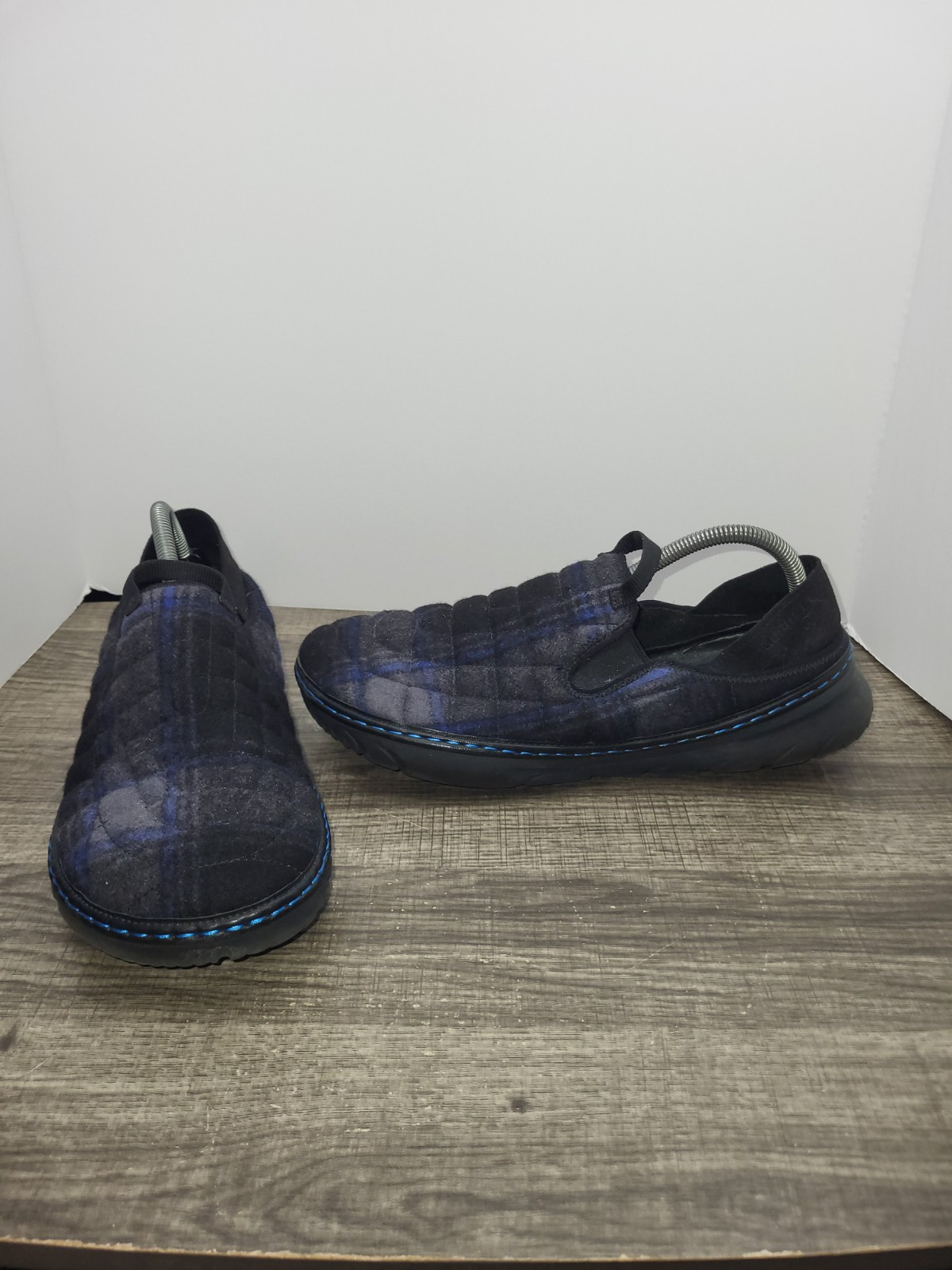 Merrell Scarpe Uomo 10 Capanna Moc Stormy Kromer Blu Plaid Trapuntate Slip on J89097